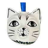 Ornament, Cat Head in "Bouncing Blue Blossoms" by Manufaktura | K142U-IM03