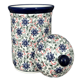 Polish Pottery Zaklady 2 Liter Container (Swirling Flowers) | Y1244-A1197A Additional Image at PolishPotteryOutlet.com