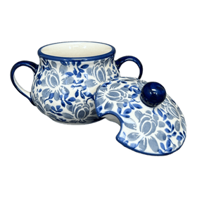 Polish Pottery 3.5" Traditional Sugar Bowl (English Blue) | C015U-AS53 Additional Image at PolishPotteryOutlet.com