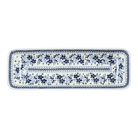 Platter, Rectangular, Long, 19.5" x 6.75" in "Duet in Blue" by Manufaktura | P204S-SB01