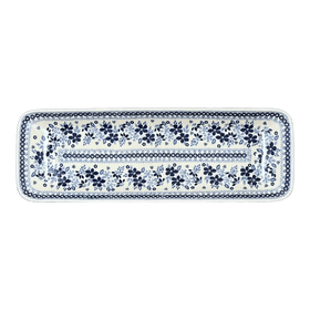 Polish Pottery Long Rectangular Serving Dish (Duet in Blue) | P204S-SB01 Additional Image at PolishPotteryOutlet.com