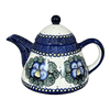 Polish Pottery 0.9 Liter Teapot (Pansies) | C005S-JZB at PolishPotteryOutlet.com