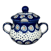 Polish Pottery 3.5" Traditional Sugar Bowl (Peacock Dot) | C015U-54K at PolishPotteryOutlet.com