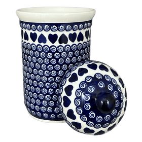 Polish Pottery Container, 2 Liter in "Swirling Hearts" by Zaklady | Y1244-D467 Additional Image at PolishPotteryOutlet.com