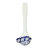 A picture of a Polish Pottery Gravy Ladle (Kitty Cat Path) | L015T-KOT6 as shown at PolishPotteryOutlet.com/products/7-5-gravy-ladle-kitty-cat-path-l015t-kot6