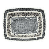 Casserole, Rectangular, Deep, 7.5" x 10" in "Duet in Black & Grey" by Manufaktura | S105S-DPSC