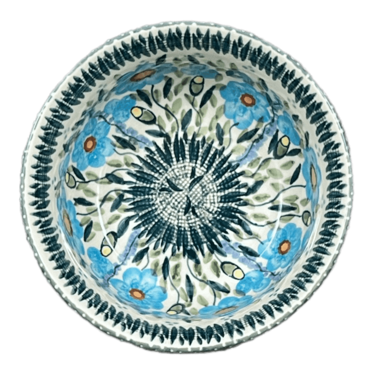 Bowl, Round, 5.5" in "Baby Blue Blossoms" by Manufaktura | M083S-JS49