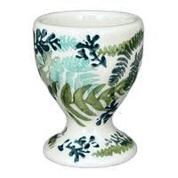 A picture of a Polish Pottery Egg Cup, 2.5" in "Scattered Ferns" by Manufaktura | J050S-GZ39 as shown at PolishPotteryOutlet.com/products/2-5-egg-cup-scattered-ferns-j050s-gz39