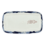 Butter Dish, American, 4" x 7.5" in "Blue Butterfly" by Manufaktura | M074U-AS58