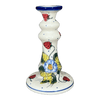 Polish Pottery Candlestick, 7", WR (WR22C) in "Strawberries & Blossoms" by W.R. Ceramika | WR22C-WR2 at PolishPotteryOutlet.com