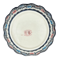 A picture of a Polish Pottery Zaklady 7" Scalloped Bowl (Climbing Aster) | Y1892A-A1145A as shown at PolishPotteryOutlet.com/products/7-scalloped-bowl-climbing-aster-y1892a-a1145a