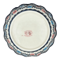 A picture of a Polish Pottery Bowl, Round, Scalloped, 7" in "Climbing Aster" by Zaklady | Y1892A-A1145A as shown at PolishPotteryOutlet.com/products/7-scalloped-bowl-climbing-aster-y1892a-a1145a