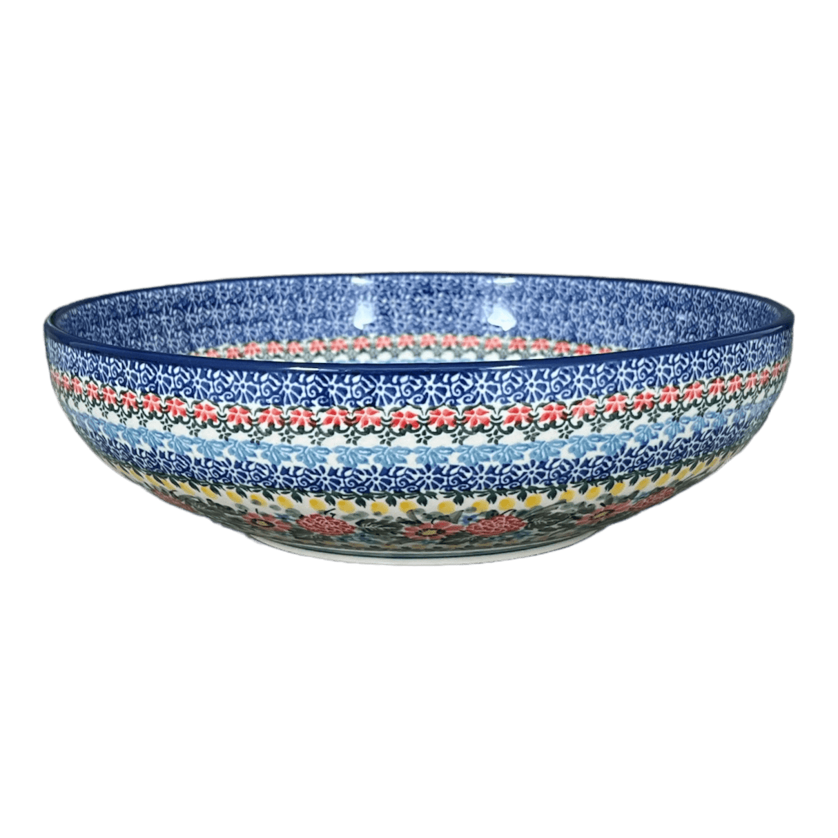 Bowl, Round, Serving, 10.5" in "Hummingbird Bouquet" by Ceramika Artystyczna | AC36-U3357