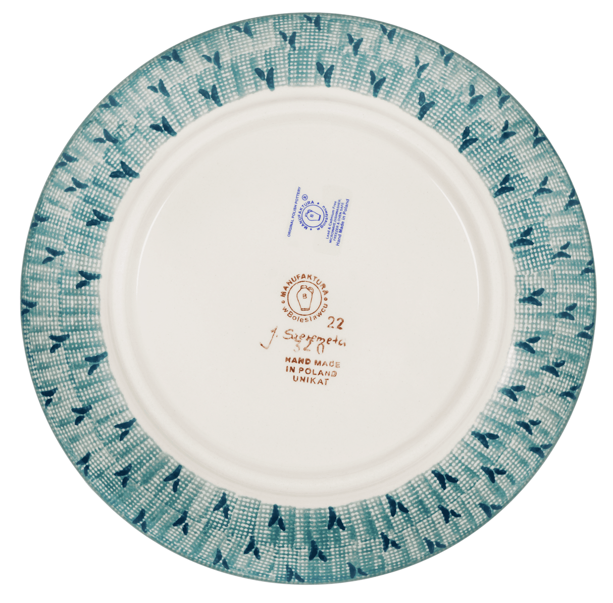 Plate, Round, Salad, 8.5" in "Baby Blue Blossoms - Solid Rim" by Manufaktura | T134S-JS49A