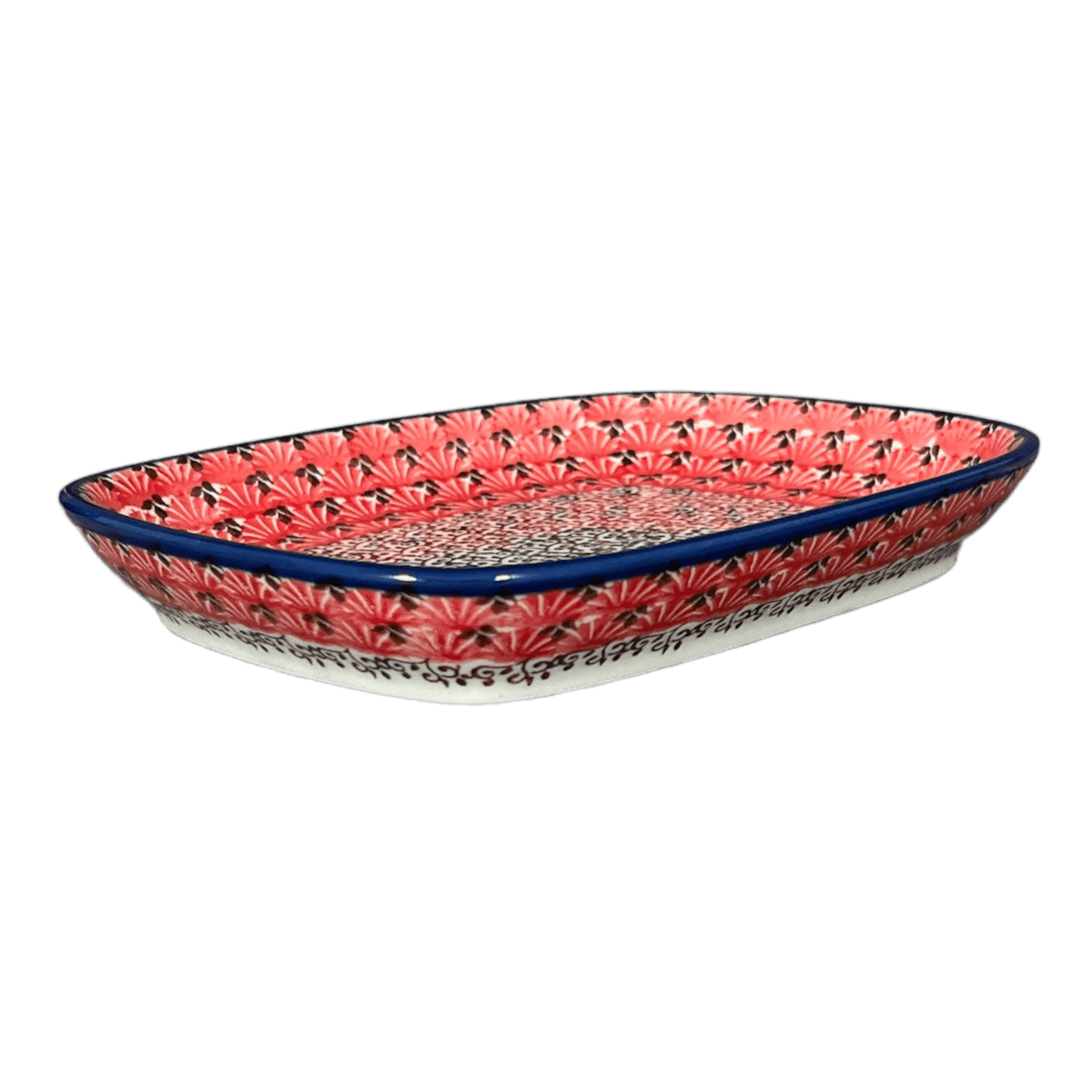 Dish, Shallow, 5.75" x 7" in "Coral Fans" by Ceramika Artystyczna  | A160-2199X