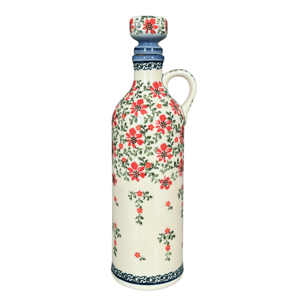 Bottle, with Cork, 23.5 oz in "Draping Red Florals" by Galia | GB03-PW3