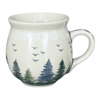 A picture of a Polish Pottery Small Belly Mug (Pine Forest) | K067S-PS29 as shown at PolishPotteryOutlet.com/products/7-oz-belly-mug-pine-forest-k067s-ps29