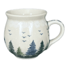 Polish Pottery Small Belly Mug (Pine Forest) | K067S-PS29 at PolishPotteryOutlet.com