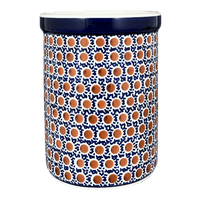 A picture of a Polish Pottery Utensil Holder (Chocolate Drop) | P082T-55 as shown at PolishPotteryOutlet.com/products/utensil-holder-wine-chiller-chocolate-drop-p082t-55