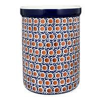 A picture of a Polish Pottery Utensil Holder, 7" in "Chocolate Drop" by Manufaktura | P082T-55 as shown at PolishPotteryOutlet.com/products/utensil-holder-wine-chiller-chocolate-drop-p082t-55