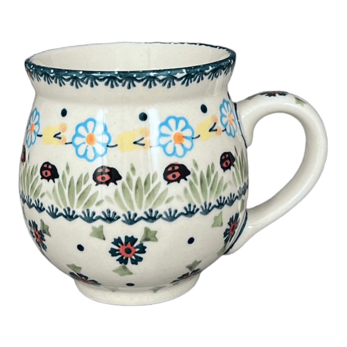 Mug, Belly Mug, 16oz Large in "Lady Bugs" by Manufaktura | K068T-IF45