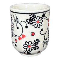 A picture of a Polish Pottery 6 oz. Wine Cup (Night Garden) | K111U-BL02 as shown at PolishPotteryOutlet.com/products/6-oz-wine-cup-night-garden-k111u-bl02