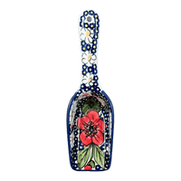 A picture of a Polish Pottery Scoop, 7" in "Poppies & Posies" by Manufaktura | L004S-IM02 as shown at PolishPotteryOutlet.com/products/7-coffee-scoop-poppies-posies-l004s-im02