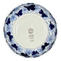 A picture of a Polish Pottery 8.5" Bowl (Blue Butterfly) | M135U-AS58 as shown at PolishPotteryOutlet.com/products/8-5-bowl-blue-butterfly-m135u-as58