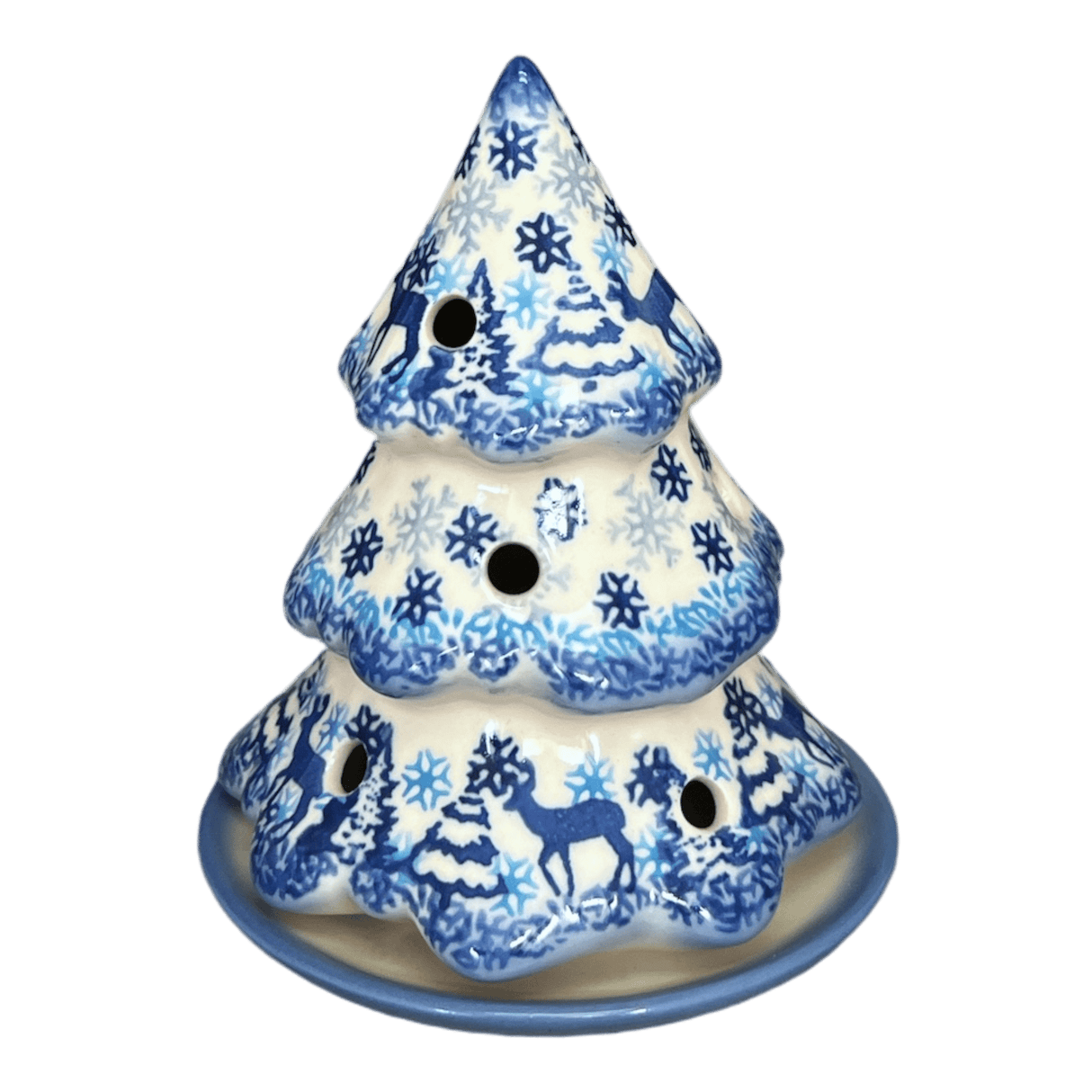 Luminary, Christmas Tree, 5" Small in "Snowy Night" by Galia | GCH03-PCH2