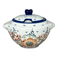 A picture of a Polish Pottery 3" Sugar Bowl (Autumn Harvest) | C003S-LB as shown at PolishPotteryOutlet.com/products/3-sugar-bowl-autumn-harvest-c003s-lb