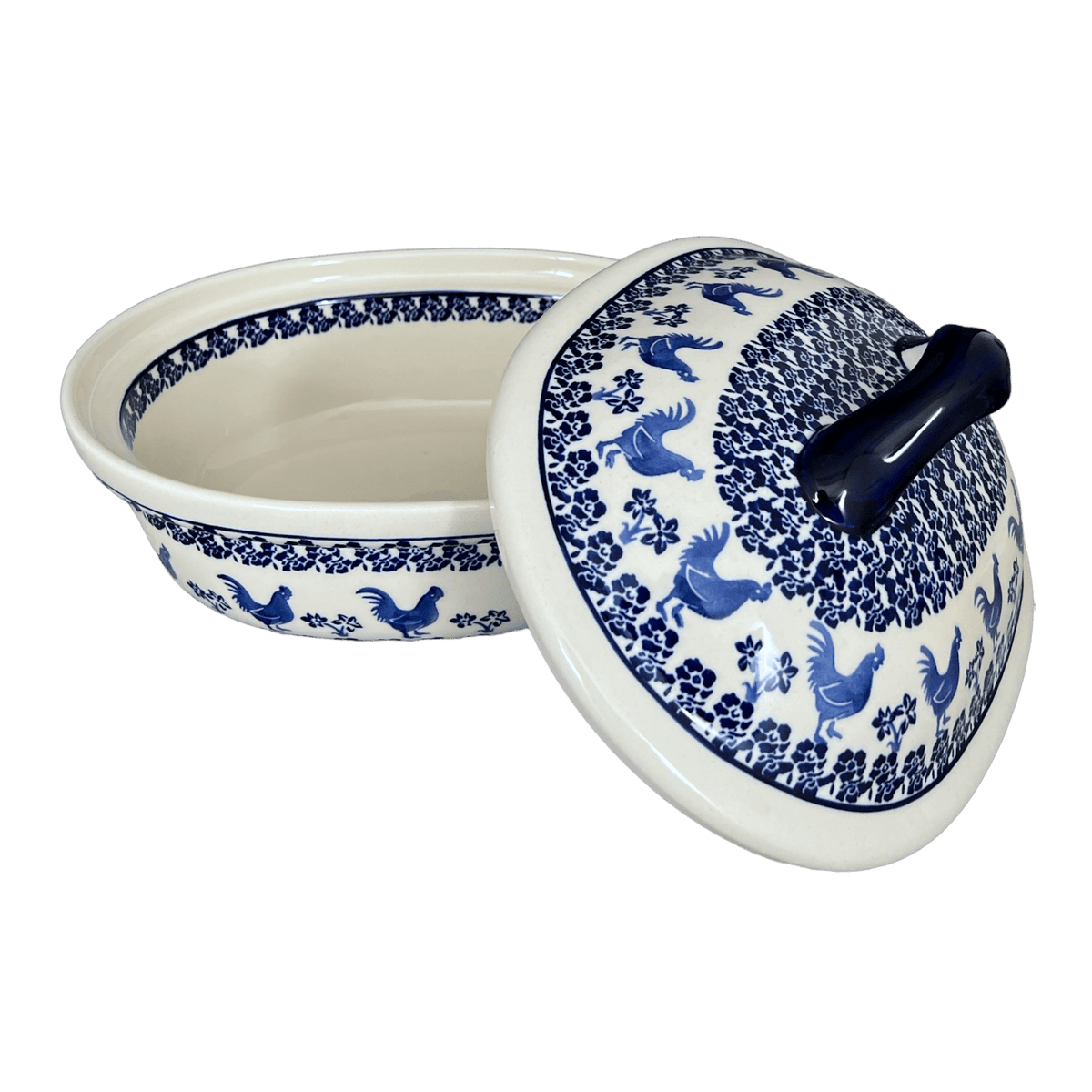 Baker, Covered, 12.5" x 10" Large in "Rooster Blues" by Zaklady | Y1158-D1149