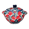 Polish Pottery 3" Sugar Bowl (Strawberry Fields) | C003U-AS59 at PolishPotteryOutlet.com