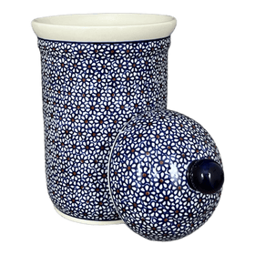 Polish Pottery Zaklady 2 Liter Container (Ditsy Daisies) | Y1244-D120 Additional Image at PolishPotteryOutlet.com