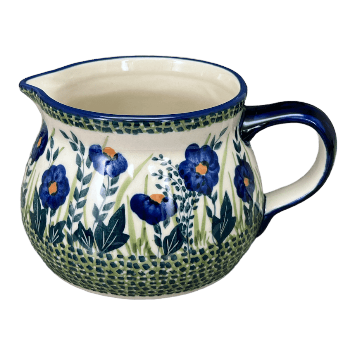 Pitcher, 1 Liter in "Bouncing Blue Blossoms" by Manufaktura | D044U-IM03