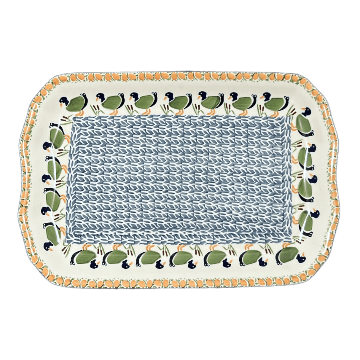 Platter, Rectangular, 11.5" x 17" in "Ducks in a Row" by Manufaktura | P158U-P323