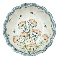 A picture of a Polish Pottery Zaklady 6" Blossom Bowl (Dandelions) | Y1945A-DU201 as shown at PolishPotteryOutlet.com/products/6-blossom-bowl-make-a-wish-y1945a-du201