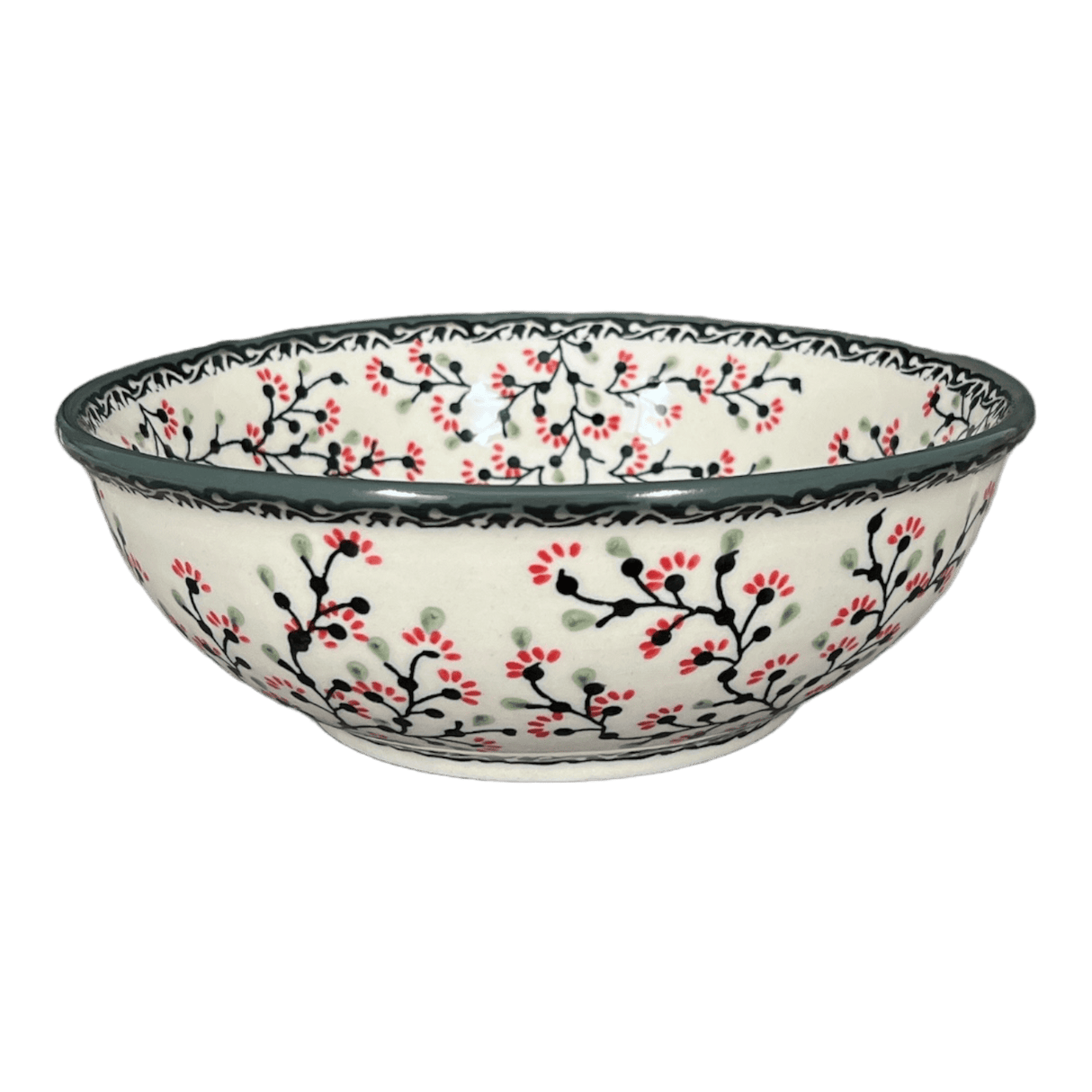 Bowl, Round, 8.5" in "Cherry Blossoms - Solid Rim" by Manufaktura | M135S-DPGJA