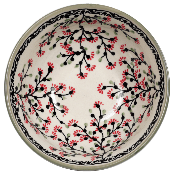 Bowl, Round, 6.75" in "Cherry Blossoms - Solid Rim" by Manufaktura | M090S-DPGJA