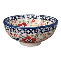 A picture of a Polish Pottery Dipping Bowl (Full Bloom) | M153S-EO34 as shown at PolishPotteryOutlet.com/products/dipping-bowl-full-bloom-m153s-eo34