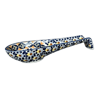 A picture of a Polish Pottery Large Spoon Rest (Kaleidoscope) | P007U-ASR as shown at PolishPotteryOutlet.com/products/large-spoon-rest-kaleidoscope-p007u-asr