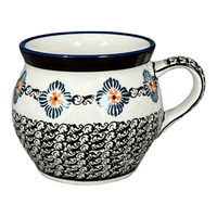 A picture of a Polish Pottery Zaklady 16 oz. Large Belly Mug (Mesa Verde Midnight) | Y910-A1159A as shown at PolishPotteryOutlet.com/products/16-oz-large-belly-mug-mesa-verde-midnight-y910-a1159a