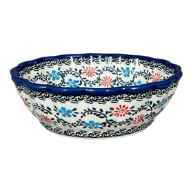 Polish Pottery Zaklady 7" Scalloped Bowl (Climbing Aster) | Y1892A-A1145A Additional Image at PolishPotteryOutlet.com