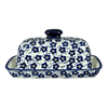 Polish Pottery Butter Dish, American, 4" x 7.5" in "Floral Revival Blue" by Manufaktura | M074U-MKOB at PolishPotteryOutlet.com