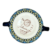 A picture of a Polish Pottery 3.5" Traditional Sugar Bowl (Blue Bells) | C015S-KLDN as shown at PolishPotteryOutlet.com/products/3-5-the-traditional-sugar-bowl-blue-bells-c015s-kldn