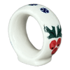 Polish Pottery Napkin Ring, 2", WR (WR18B) in "Frosty & Friend" by W.R. Ceramika | WR18B-WR11 at PolishPotteryOutlet.com