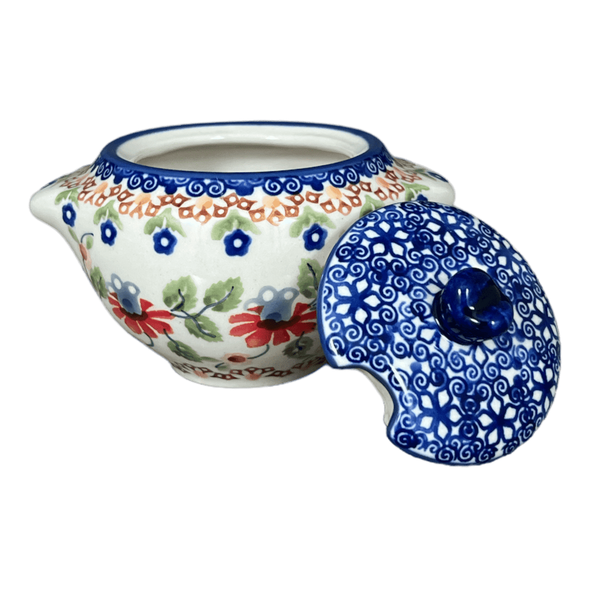 Bowl, Round, Sugar Bowl, 3" in "Mediterranean Blossoms" by Manufaktura | C003S-P274