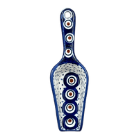 A picture of a Polish Pottery 6" Scoop (Peacock Dot) | L018U-54K as shown at PolishPotteryOutlet.com/products/6-scoop-peacock-dot-l018u-54k