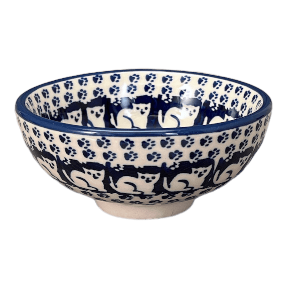 Bowl, Round, Dipping, 4.25" in "Kitty Cat Path" by Manufaktura | M153T-KOT6