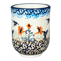 A picture of a Polish Pottery 6 oz. Wine Cup (Hummingbird Harvest) | K111S-JZ35 as shown at PolishPotteryOutlet.com/products/6-oz-wine-cup-hummingbird-harvest-k111s-jz35