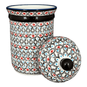 Polish Pottery Zaklady 1 Liter Container (Beaded Turquoise) | Y1243-DU203 Additional Image at PolishPotteryOutlet.com